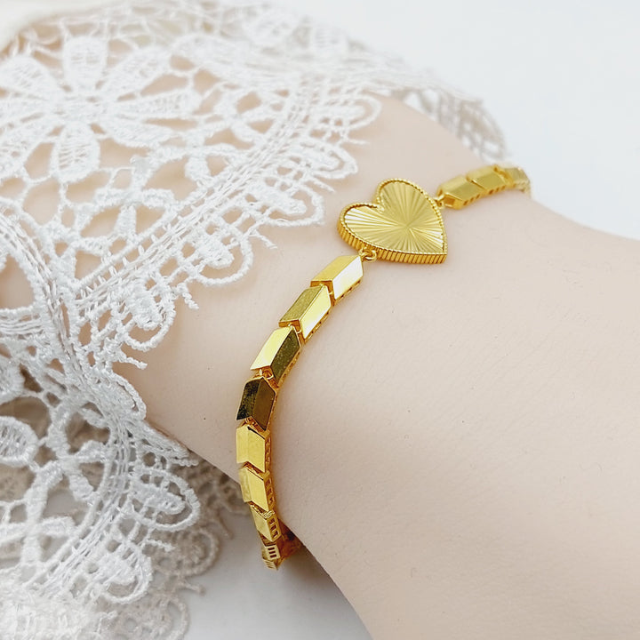 Deluxe Heart Bracelet Made of 21K Gold by Saeed Jewelry 