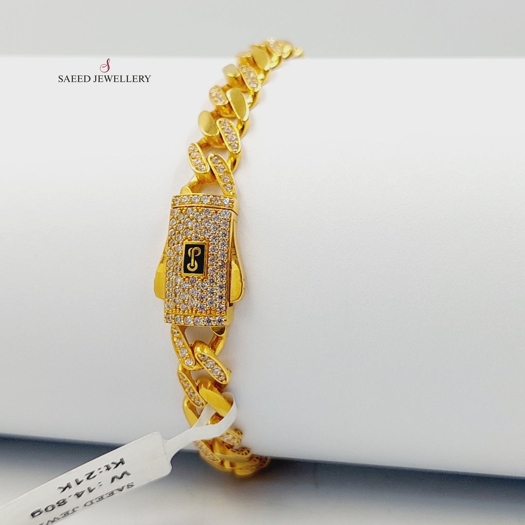 Deluxe Cuban Links Bracelet Made of 21K Gold by Saeed Jewelry 