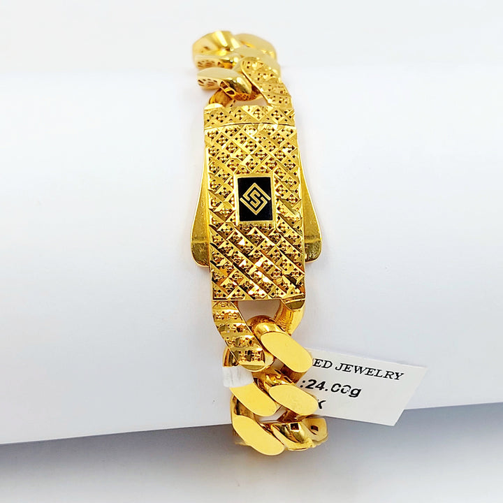 Deluxe Cuban Links Bracelet Made of 21K Gold by Saeed Jewelry 