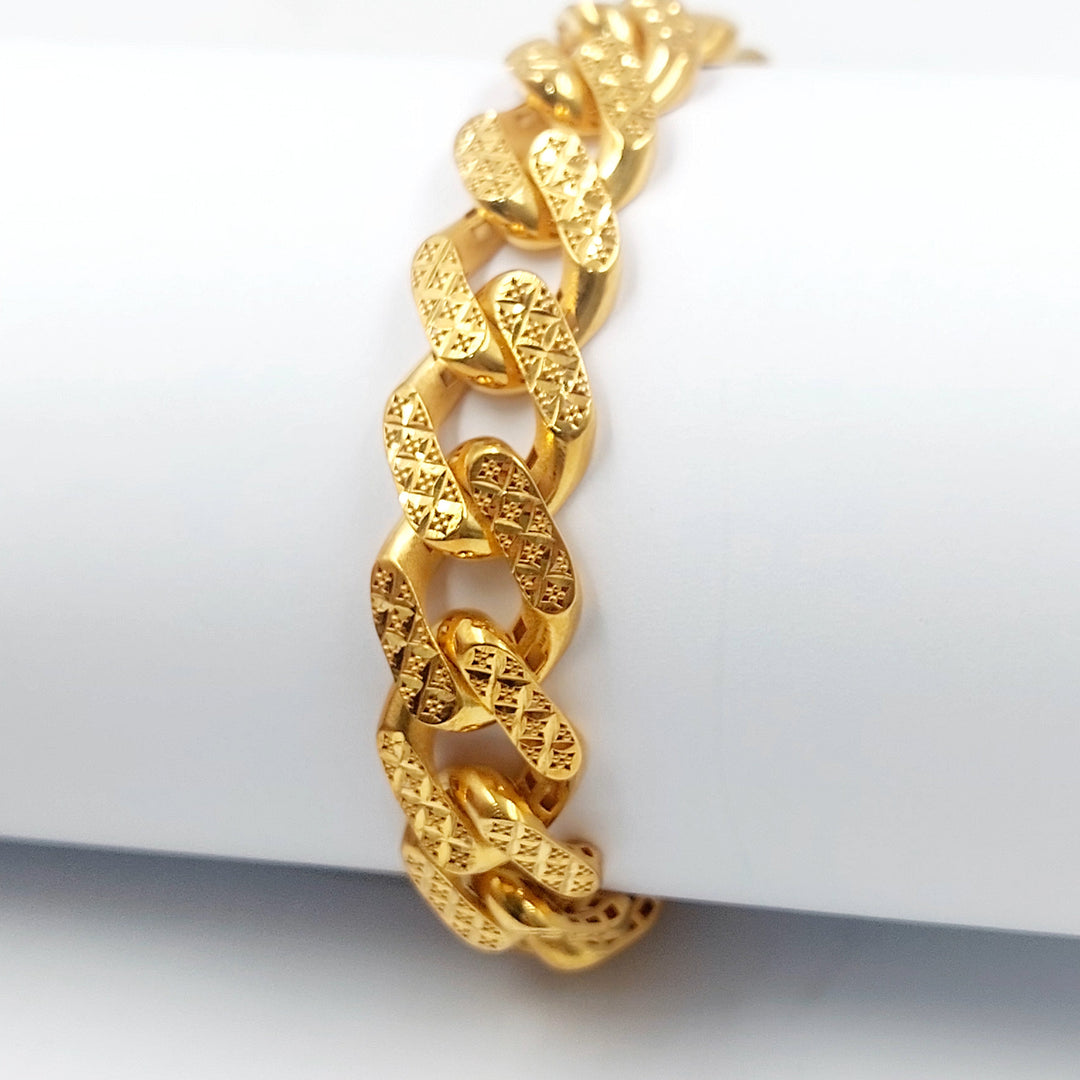 Deluxe Cuban Links Bracelet Made of 21K Gold by Saeed Jewelry 
