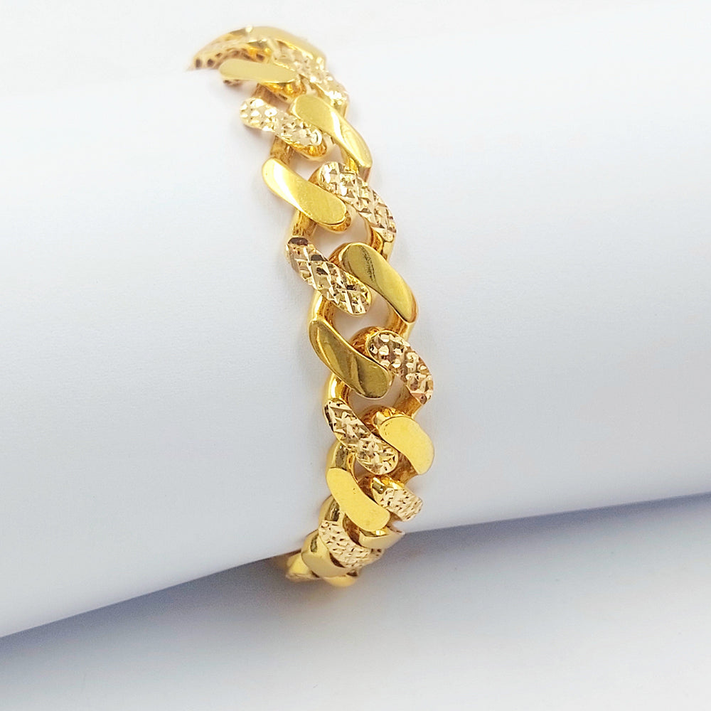Deluxe Cuban Links Bracelet Made of 21K Gold by Saeed Jewelry 