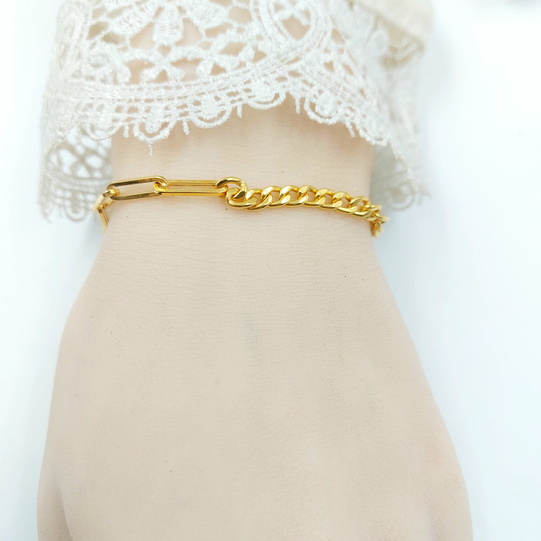 Deluxe Paperclip Bracelet Made of 21K Gold by Saeed Jewelry 