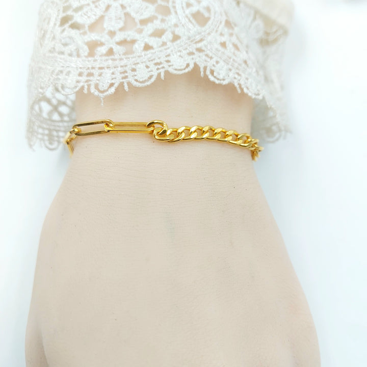 Deluxe Paperclip Bracelet Made of 21K Gold by Saeed Jewelry 