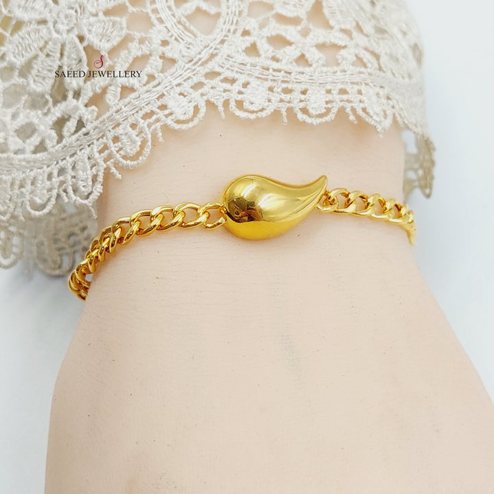 21K Gold Deluxe Almond Bracelet by Saeed Jewelry - Image 5