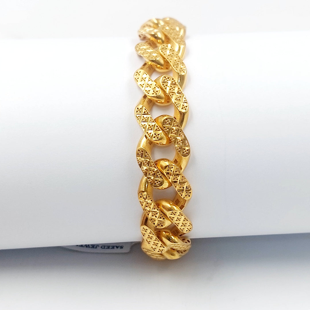 Deluxe Cuban Links Bracelet Made of 21K Gold by Saeed Jewelry 