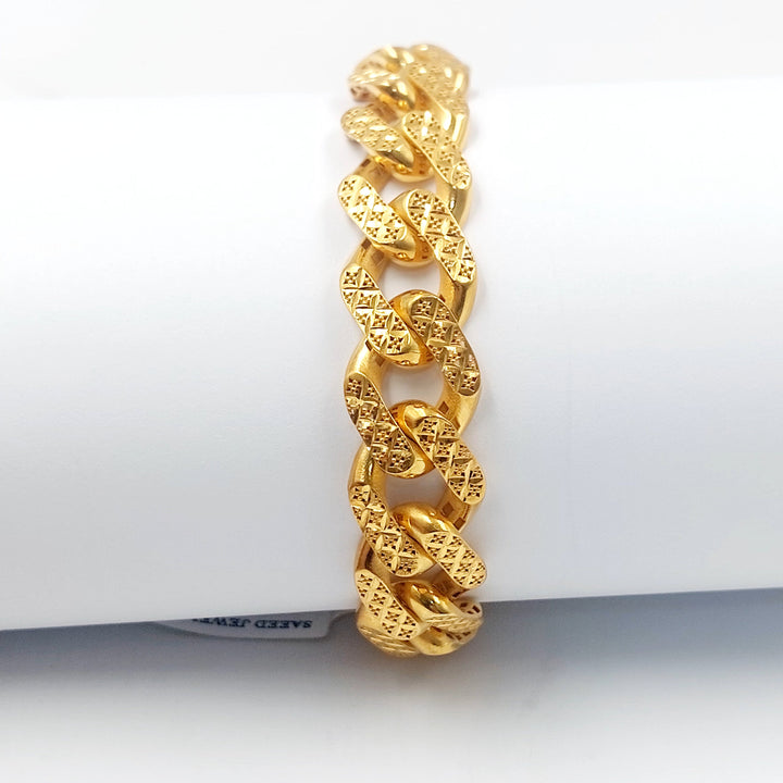 Deluxe Cuban Links Bracelet Made of 21K Gold by Saeed Jewelry 