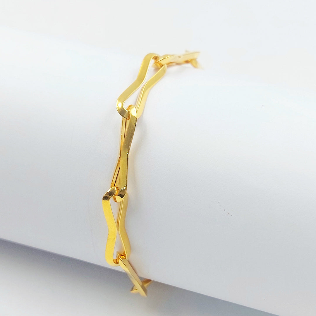 Deluxe Paperclip Bracelet Made of 21K Gold by Saeed Jewelry 