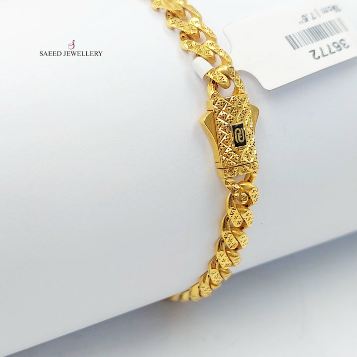 Deluxe Cuban Links Bracelet Made of 21K Gold by Saeed Jewelry 