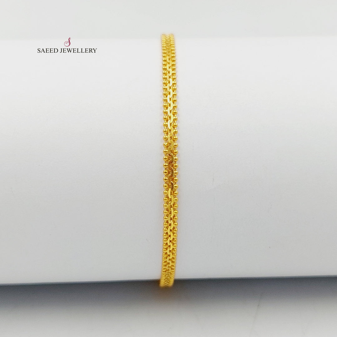 21K Gold Deluxe Flat Bracelet by Saeed Jewelry - Image 1