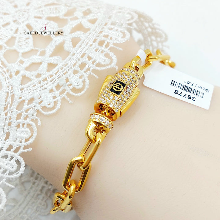 Deluxe Paperclip Bracelet Made of 21K Gold by Saeed Jewelry 