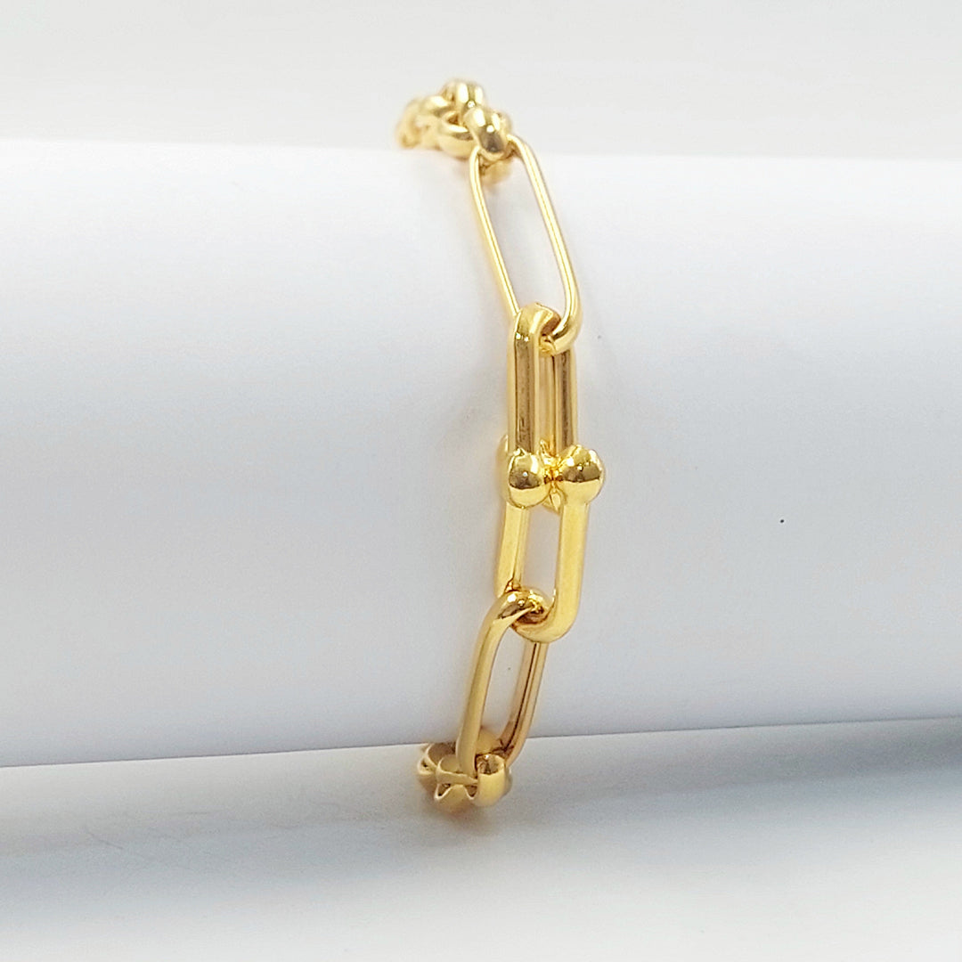 Deluxe Paperclip Bracelet Made of 21K Gold by Saeed Jewelry 