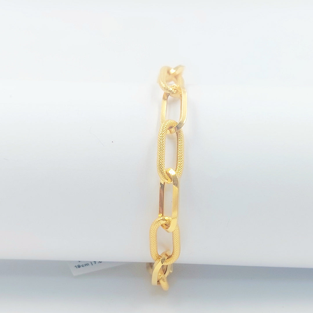 Deluxe Paperclip Bracelet Made of 21K Gold by Saeed Jewelry 