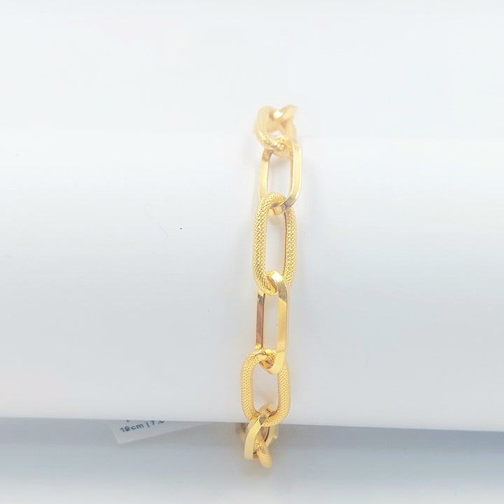 Deluxe Paperclip Bracelet Made of 21K Gold by Saeed Jewelry 