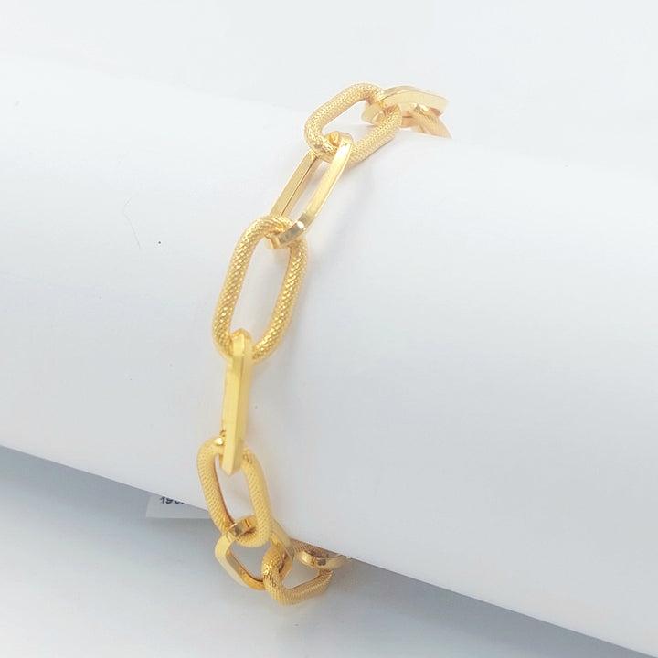 Deluxe Paperclip Bracelet Made of 21K Gold by Saeed Jewelry 