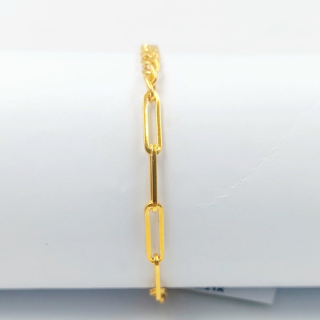 Deluxe Paperclip Bracelet Made of 21K Gold by Saeed Jewelry 