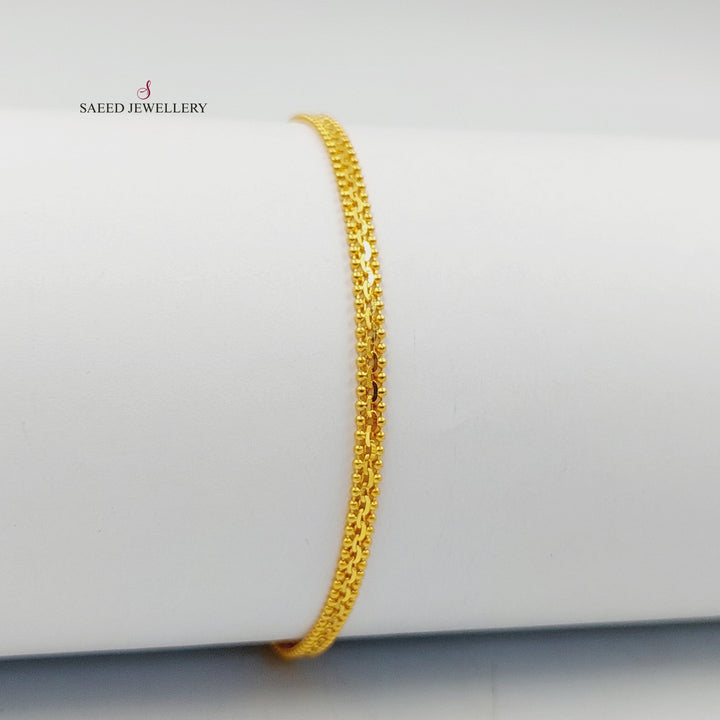 21K Gold Deluxe Flat Bracelet by Saeed Jewelry - Image 3