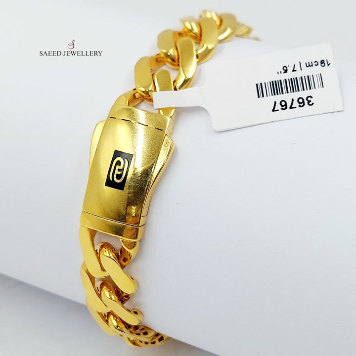 Deluxe Bar Bracelet Made of 21K Gold by Saeed Jewelry 