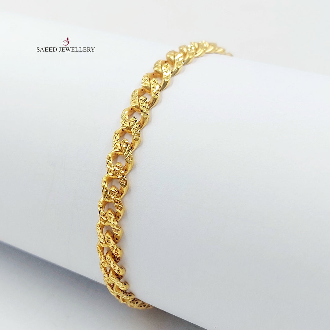 Deluxe Cuban Links Bracelet Made of 21K Gold by Saeed Jewelry 