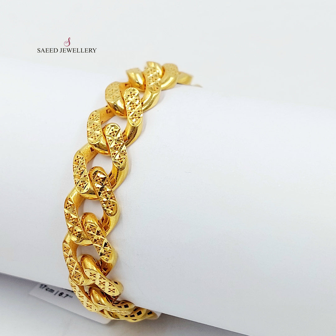 Deluxe Cuban Links Bracelet Made of 21K Gold by Saeed Jewelry 