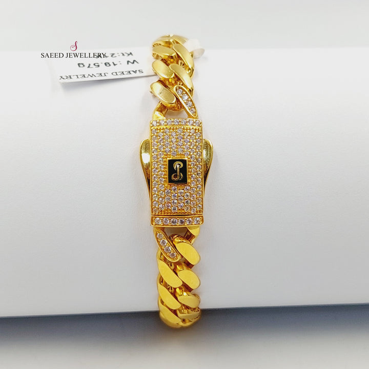 Deluxe Cuban Links Bracelet Made of 21K Gold by Saeed Jewelry 