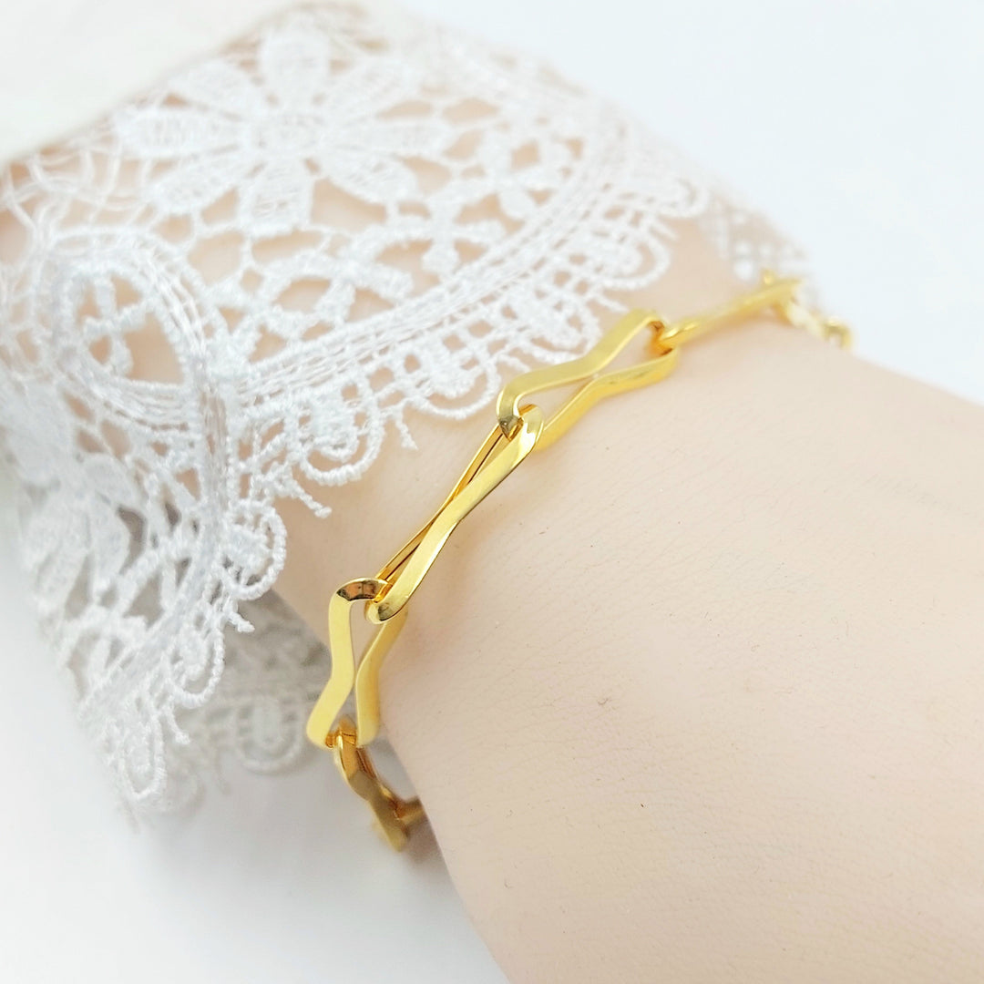 Deluxe Paperclip Bracelet Made of 21K Gold by Saeed Jewelry 