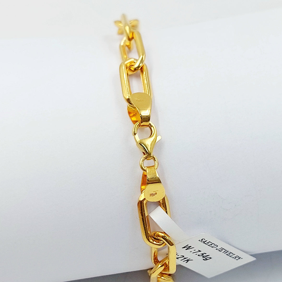 Deluxe Paperclip Bracelet Made of 21K Gold by Saeed Jewelry 