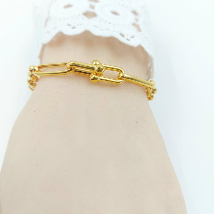 Deluxe Paperclip Bracelet Made of 21K Gold by Saeed Jewelry 