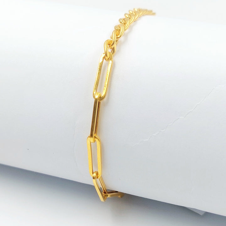 Deluxe Paperclip Bracelet Made of 21K Gold by Saeed Jewelry 