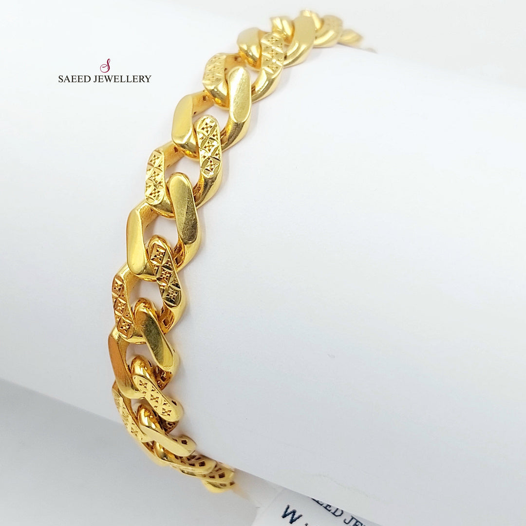 Deluxe Cuban Links Bracelet Made of 21K Gold by Saeed Jewelry 