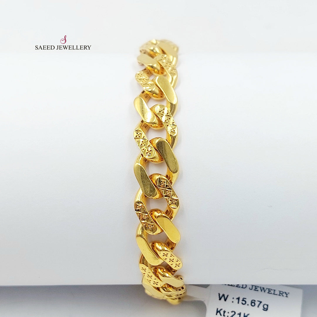Deluxe Cuban Links Bracelet Made of 21K Gold by Saeed Jewelry 