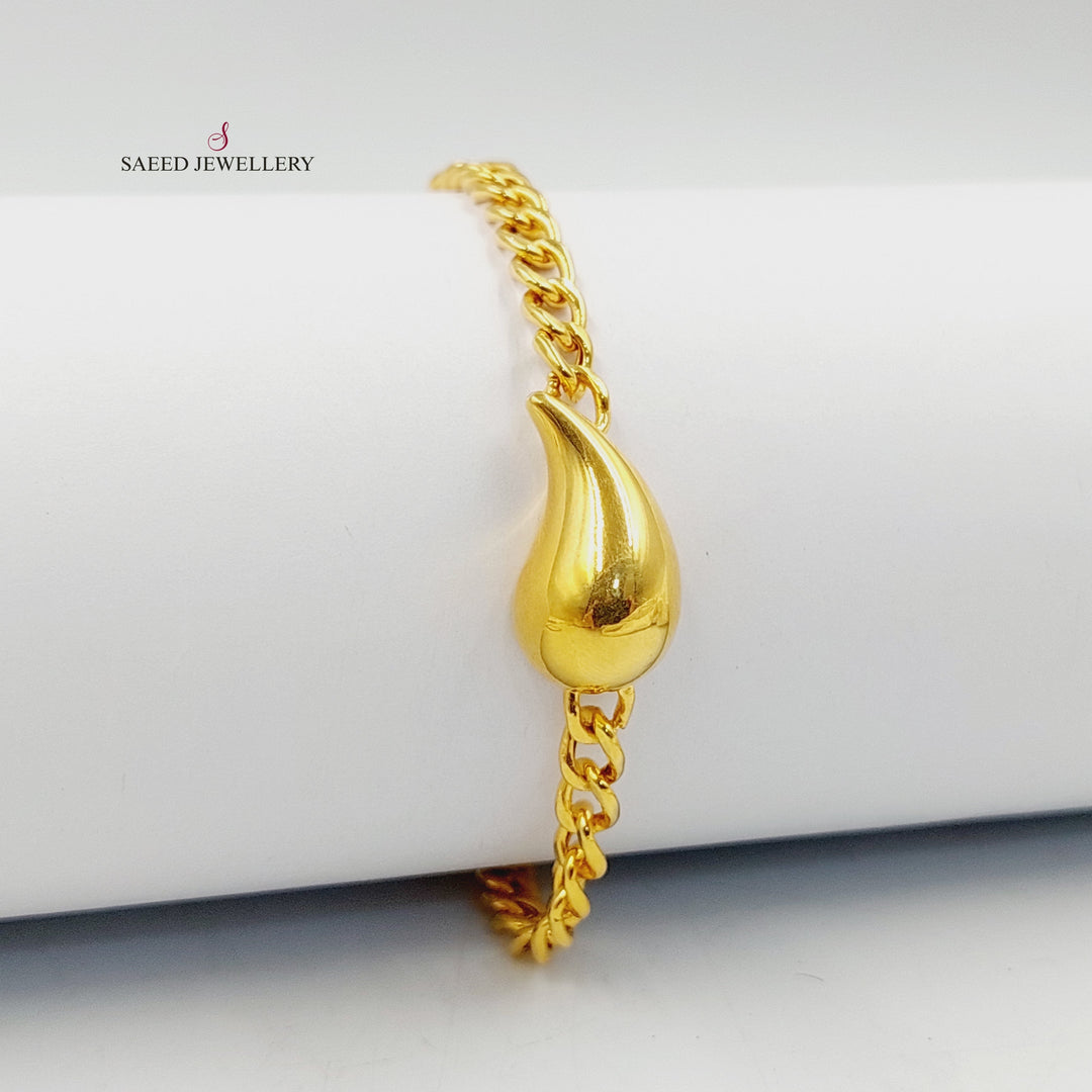 21K Gold Deluxe Almond Bracelet by Saeed Jewelry - Image 2