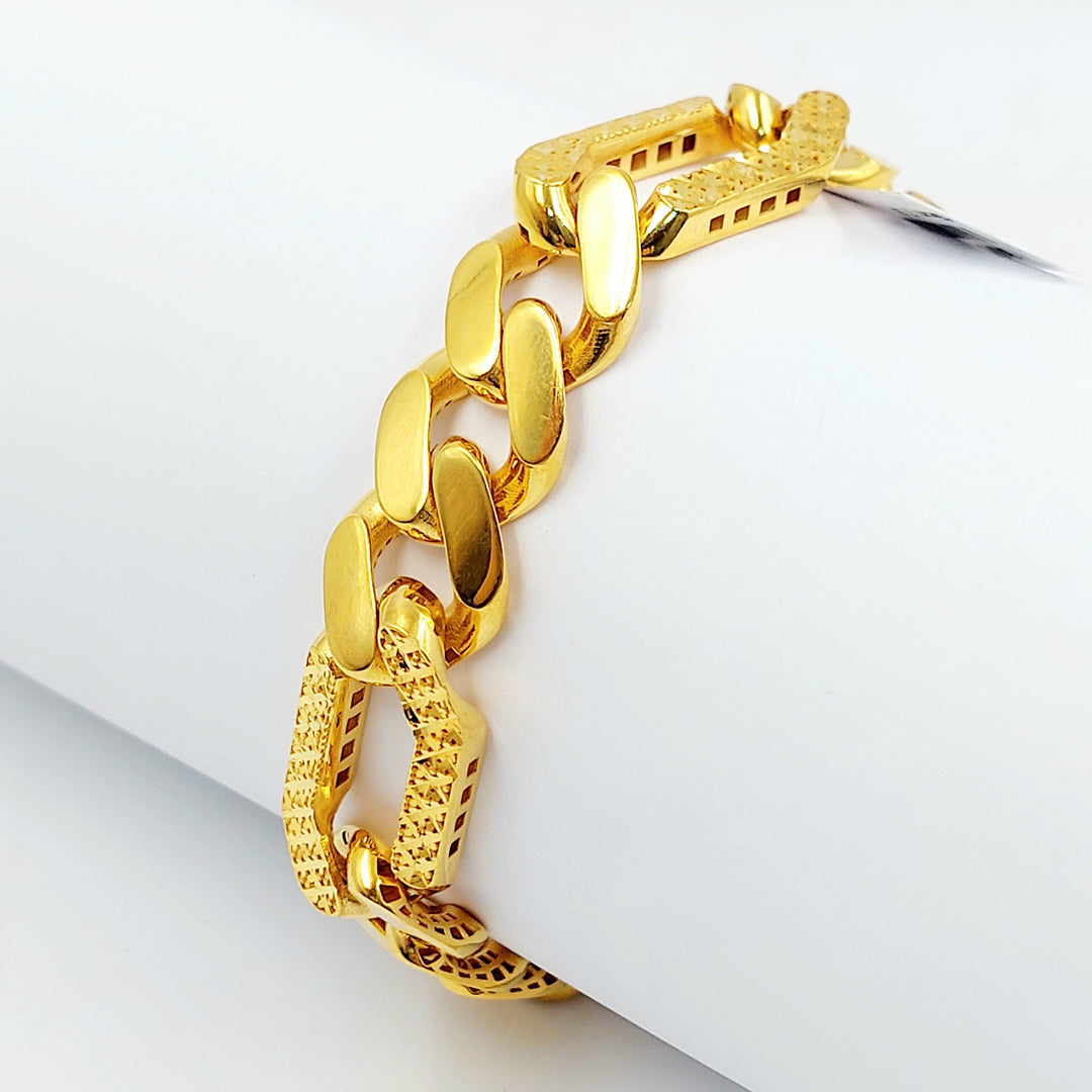 Deluxe Cuban Links Bracelet Made of 21K Gold by Saeed Jewelry 