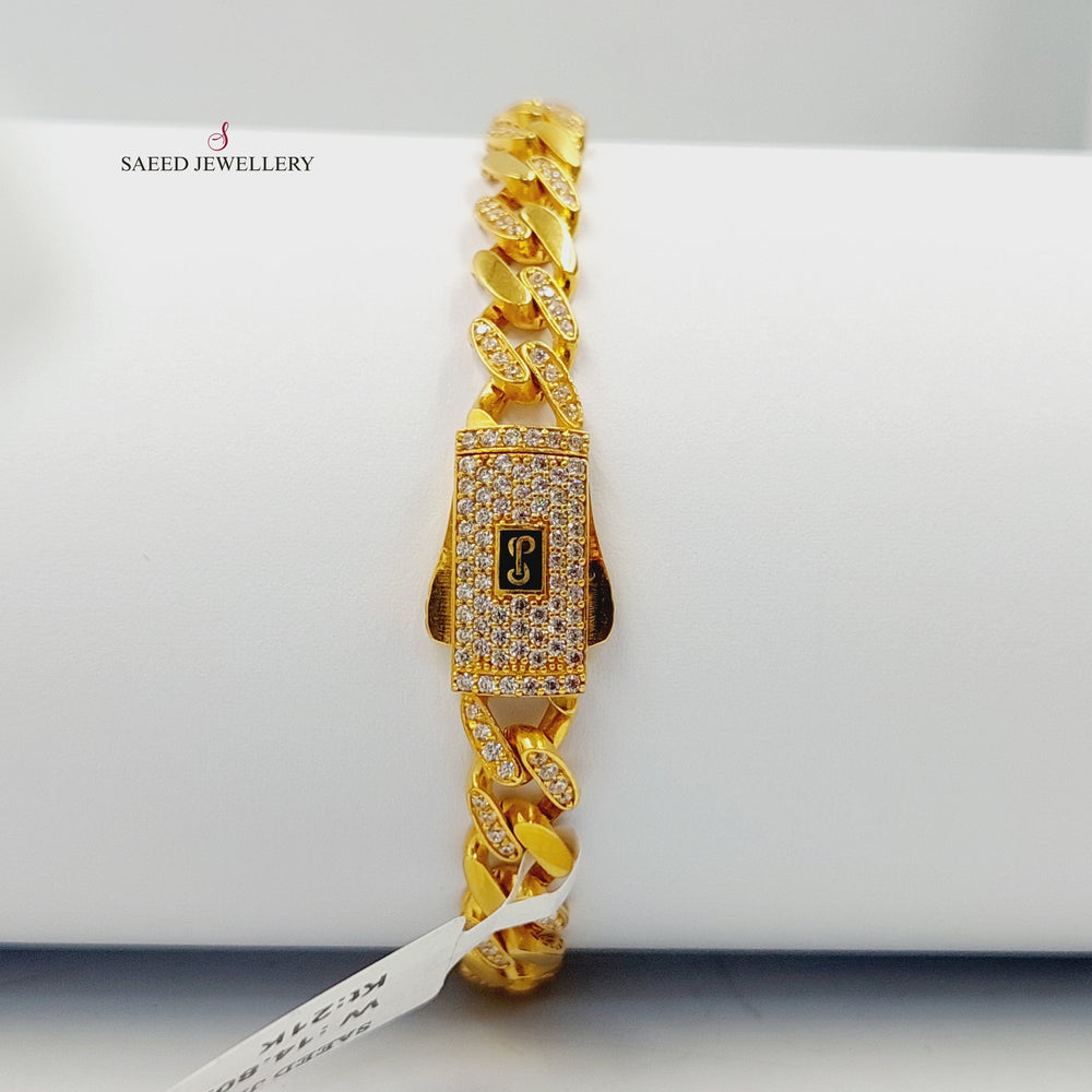 Deluxe Cuban Links Bracelet Made of 21K Gold by Saeed Jewelry 