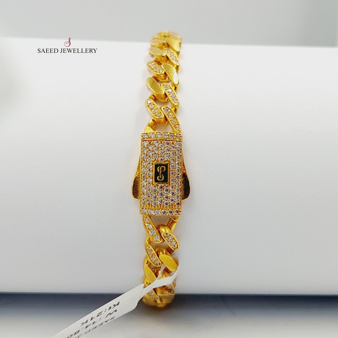 Deluxe Cuban Links Bracelet Made of 21K Gold by Saeed Jewelry 