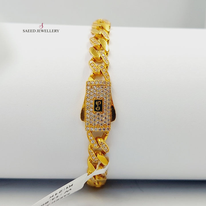 Deluxe Cuban Links Bracelet Made of 21K Gold by Saeed Jewelry 