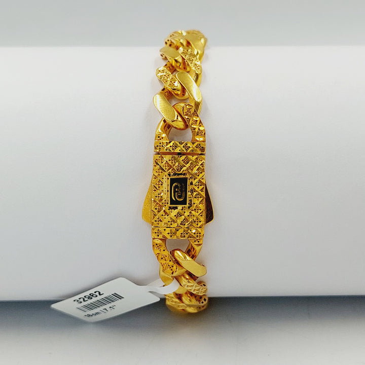 21K Gold Deluxe Cuban Links Bracelet by Saeed Jewelry - Image 5