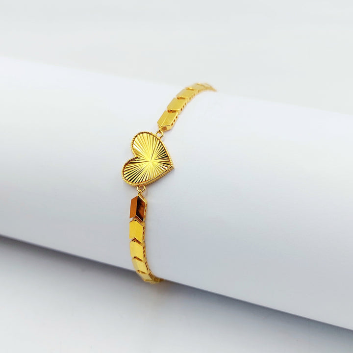 Deluxe Heart Bracelet Made of 21K Gold by Saeed Jewelry 