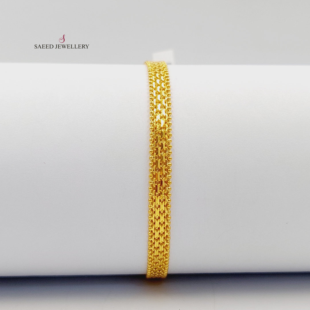 Deluxe Paperclip Bracelet Made of 21K Gold by Saeed Jewelry 