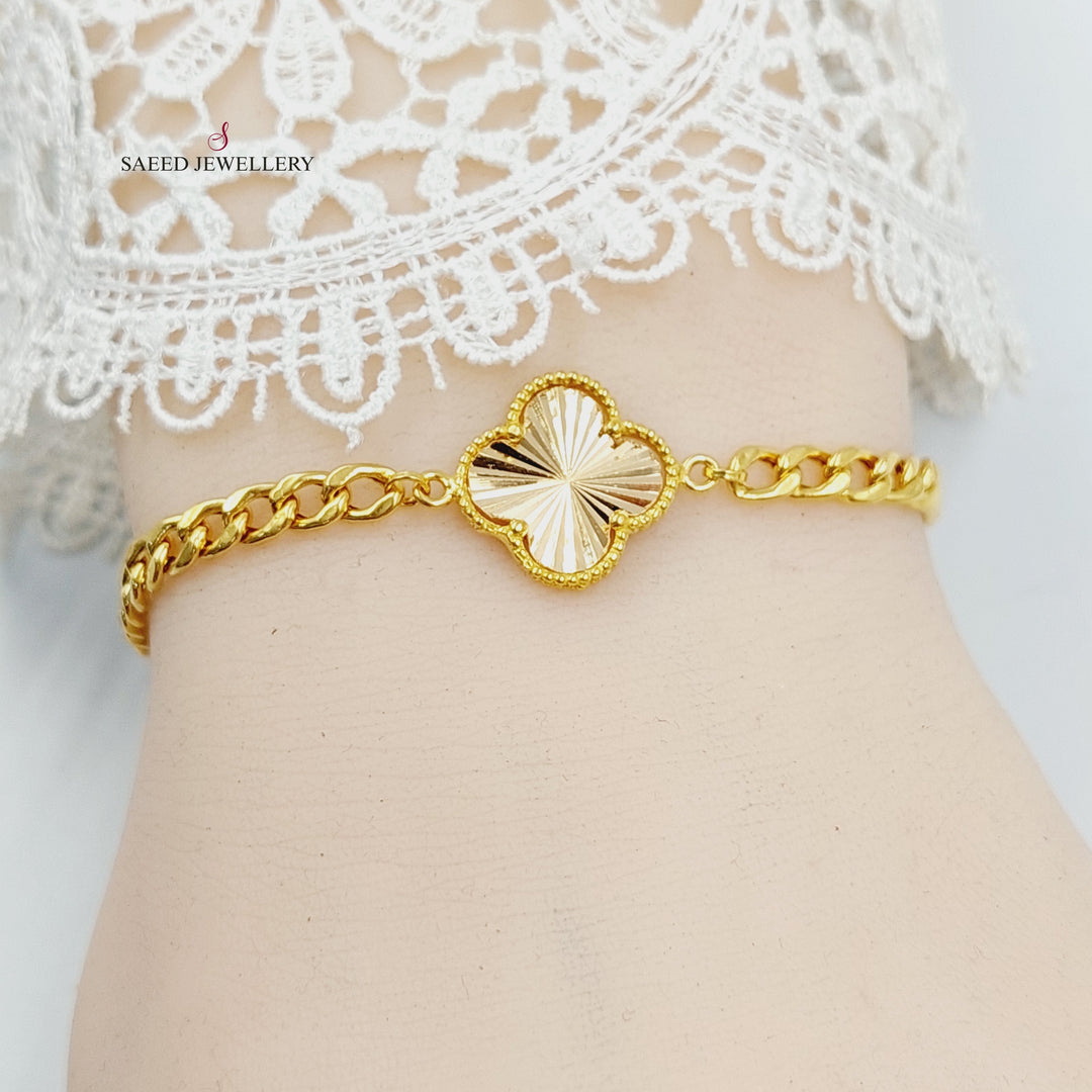 Deluxe Clover Bracelet Made of 21K Gold by Saeed Jewelry 