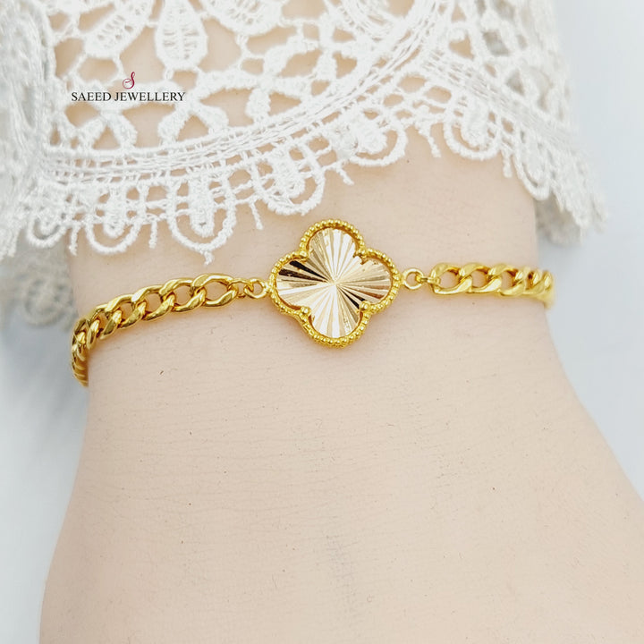 Deluxe Clover Bracelet Made of 21K Gold by Saeed Jewelry 