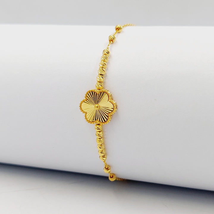 21K Gold Deluxe Rose Bracelet by Saeed Jewelry - Image 4