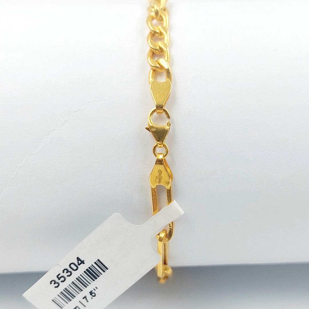Deluxe Paperclip Bracelet Made of 21K Gold by Saeed Jewelry 