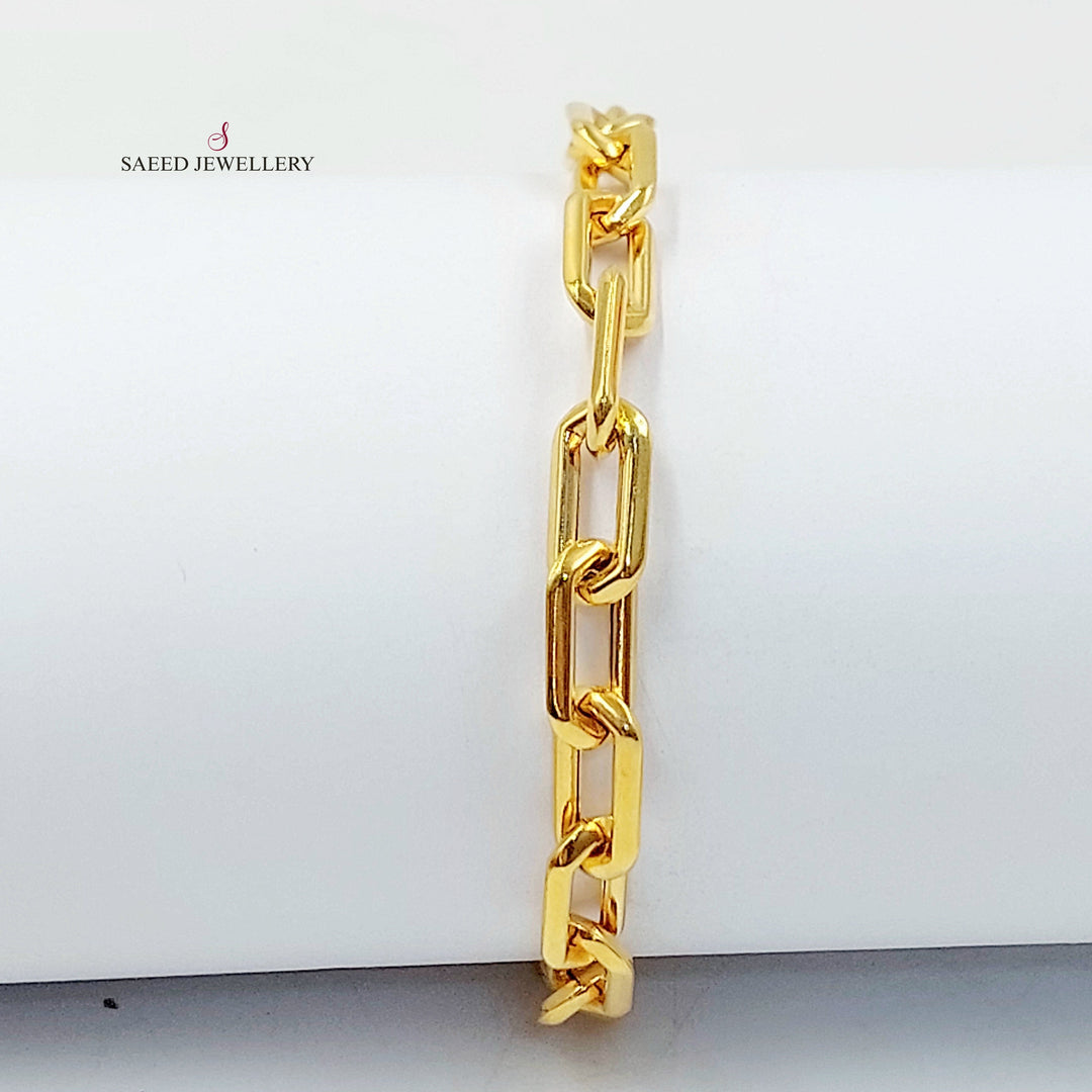 Deluxe Paperclip Bracelet Made of 21K Gold by Saeed Jewelry 