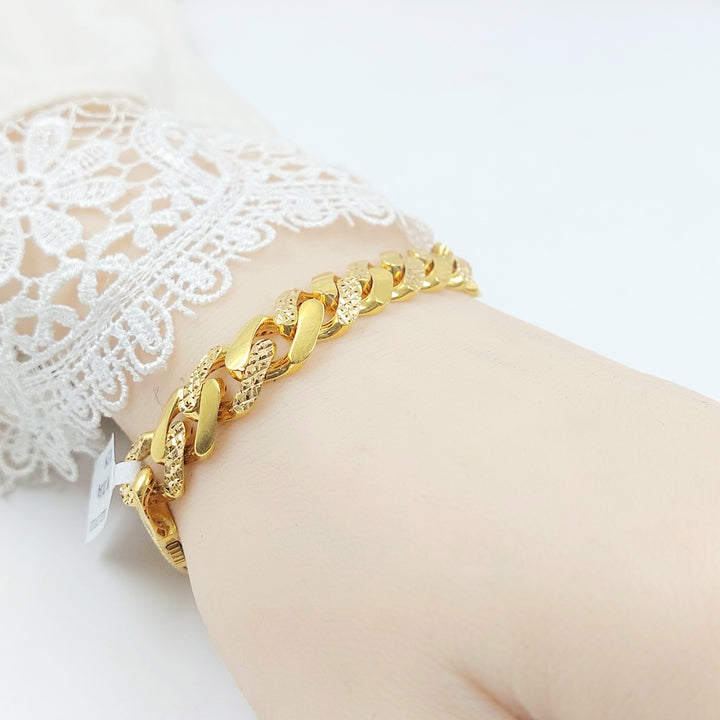 Deluxe Cuban Links Bracelet Made of 21K Gold by Saeed Jewelry 