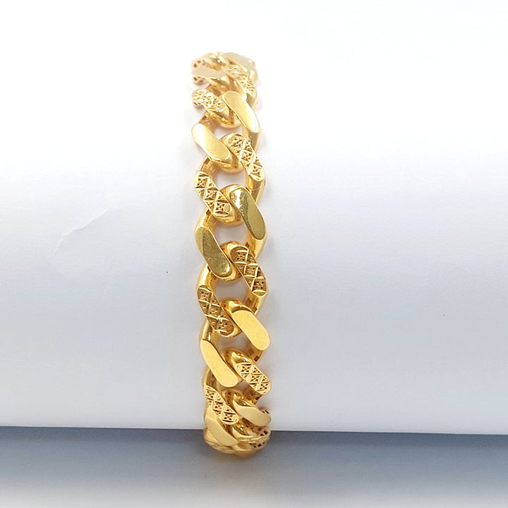 Deluxe Cuban Links Bracelet Made of 21K Gold by Saeed Jewelry 