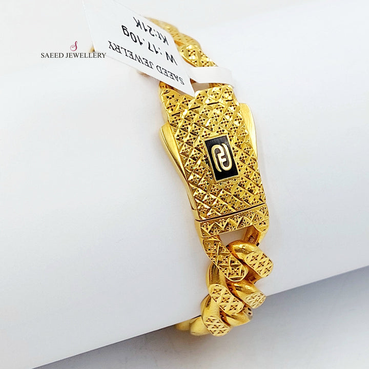 Deluxe Cuban Links Bracelet Made of 21K Gold by Saeed Jewelry 