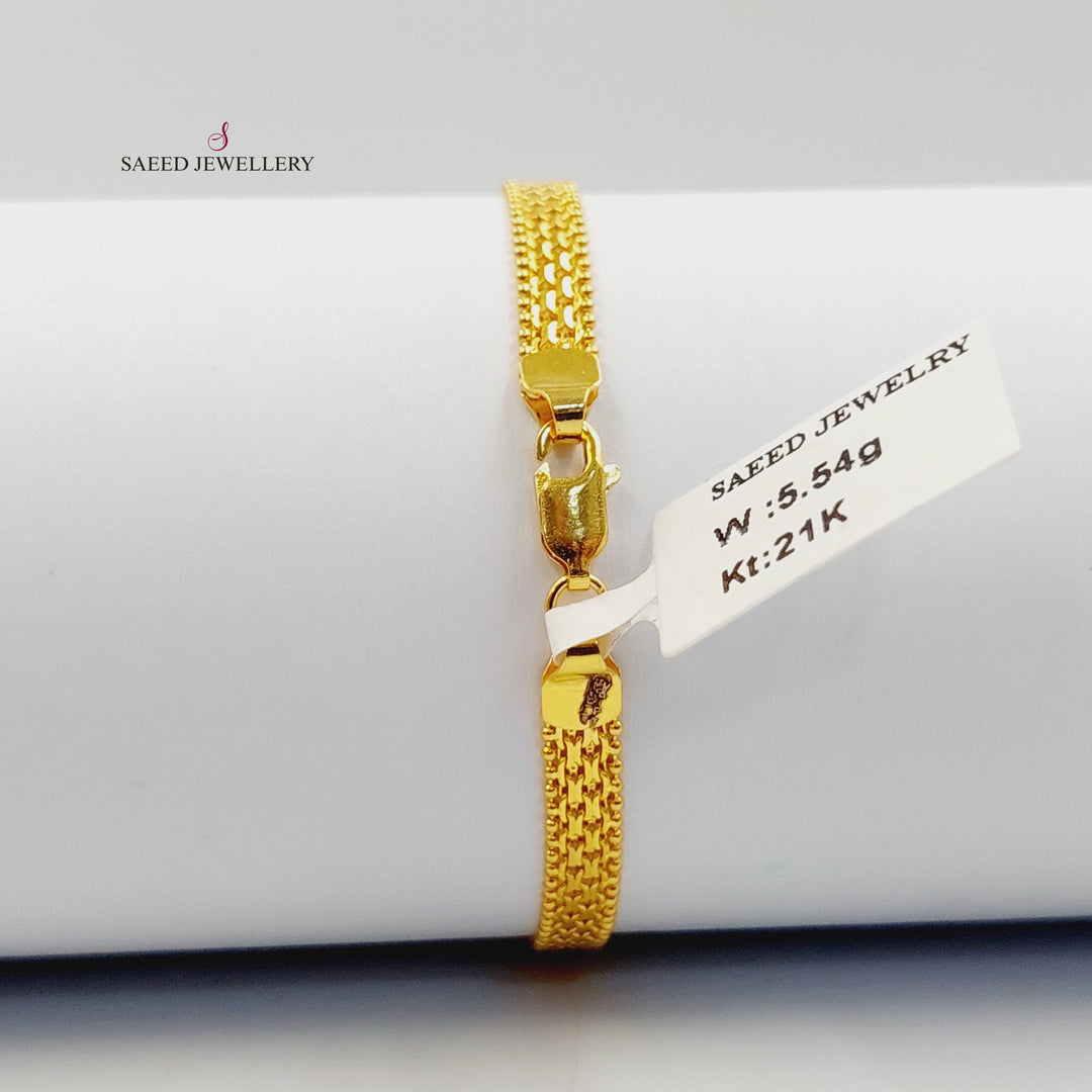 Deluxe Paperclip Bracelet Made of 21K Gold by Saeed Jewelry 