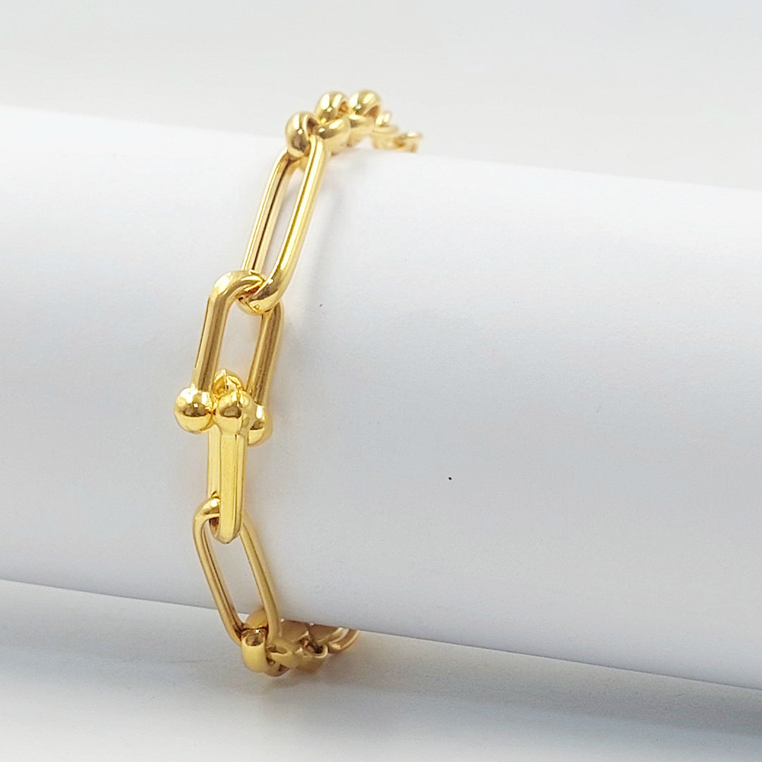 Deluxe Paperclip Bracelet Made of 21K Gold by Saeed Jewelry 