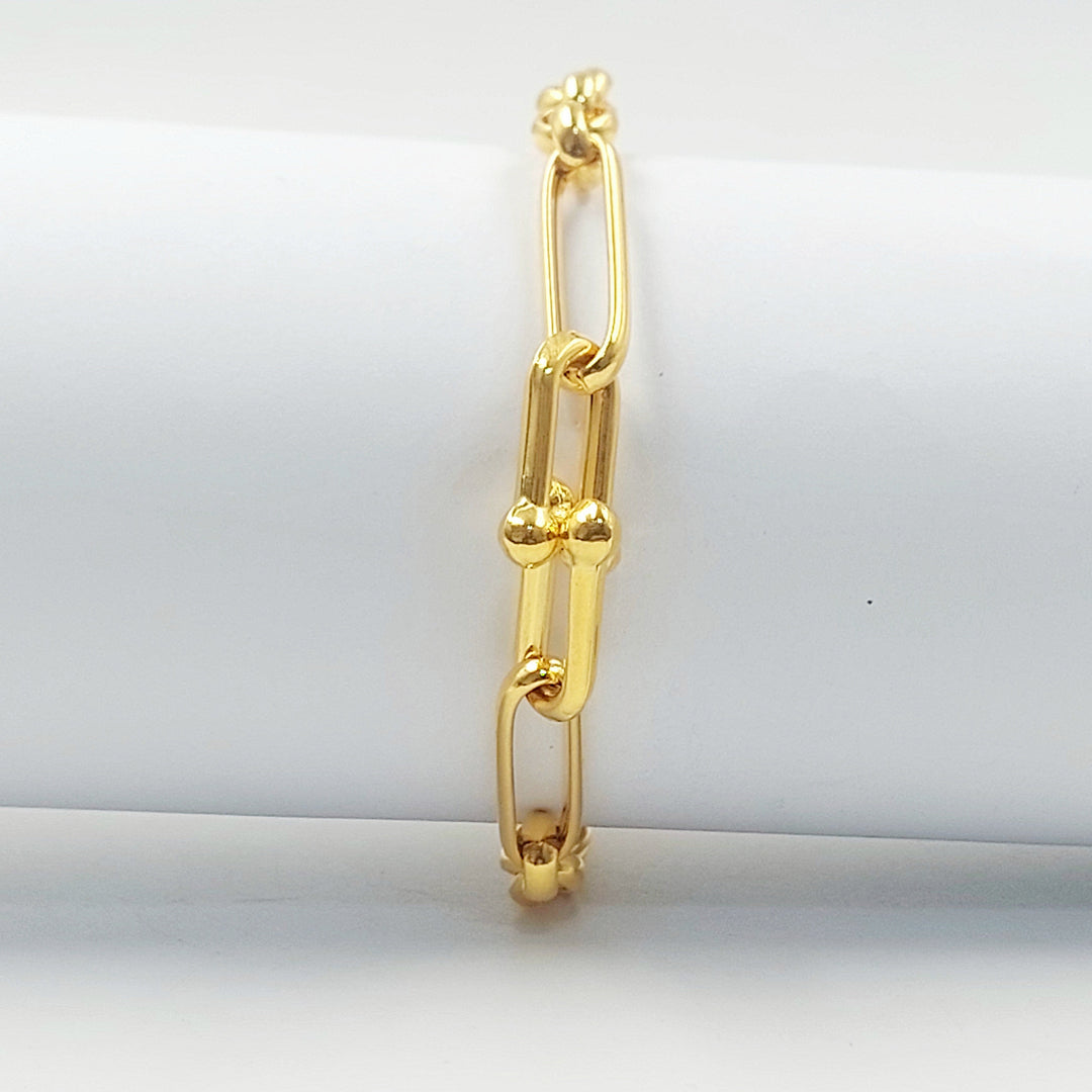 Deluxe Paperclip Bracelet Made of 21K Gold by Saeed Jewelry 