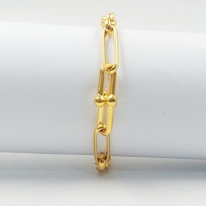 Deluxe Paperclip Bracelet Made of 21K Gold by Saeed Jewelry 